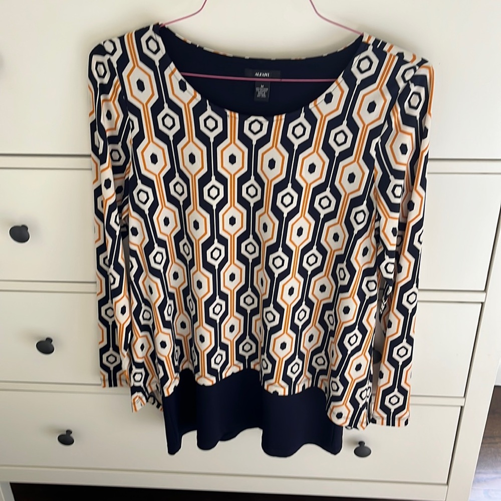 Alfani yellow and blue top